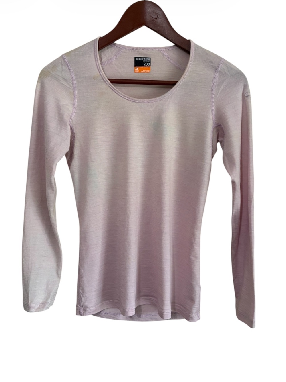 Icebreaker Women's Pink 100% Merino Wool Long Sleeve Tee Base Layer Top Size XS